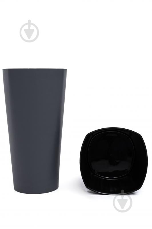 Горщик для квітів пластик Крокус 51 см круглий антрацит 11 л ММ-Пласт (K51an) - фото 4 Горщик для квітів пластик Крокус 51 см круглий антрацит 11 л ММ-Пласт (K51an) - фото 4