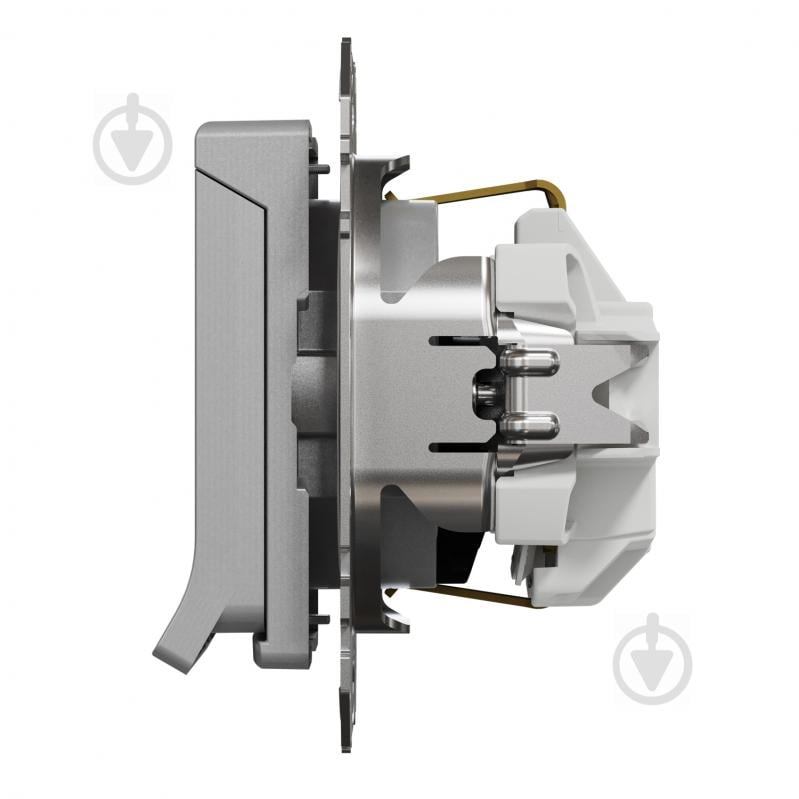 Розетка силова із заземленням Schneider Electric Sedna Design зі шторками з кришкою алюміній SDD113024 - фото 5