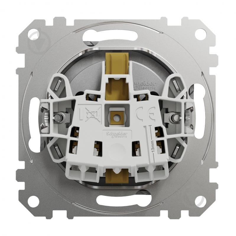 Розетка силова із заземленням Schneider Electric Sedna Design зі шторками з кришкою алюміній SDD113024 - фото 4