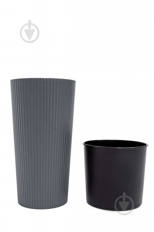 Горшок для цветов пластик Тея 41 см круглый антрацит 6 л ММ-Пласт (T41an) - фото 1 Горшок для цветов пластик Тея 41 см круглый антрацит 6 л ММ-Пласт (T41an) - фото 1