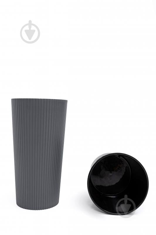 Горшок для цветов пластик Тея 41 см круглый антрацит 6 л ММ-Пласт (T41an) - фото 2 Горшок для цветов пластик Тея 41 см круглый антрацит 6 л ММ-Пласт (T41an) - фото 2