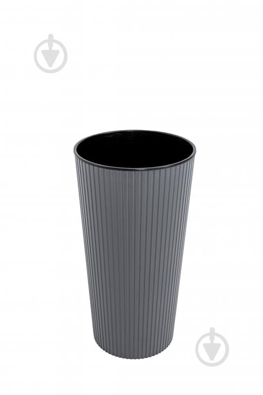 Горшок для цветов пластик Тея 41 см круглый антрацит 6 л ММ-Пласт (T41an) - фото 3 Горшок для цветов пластик Тея 41 см круглый антрацит 6 л ММ-Пласт (T41an) - фото 3