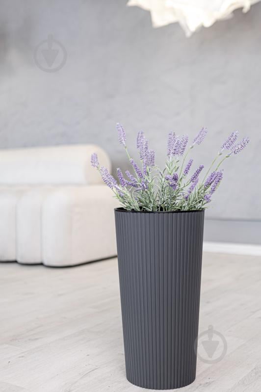 Горшок для цветов пластик Тея 41 см круглый антрацит 6 л ММ-Пласт (T41an) - фото 5 Горшок для цветов пластик Тея 41 см круглый антрацит 6 л ММ-Пласт (T41an) - фото 5
