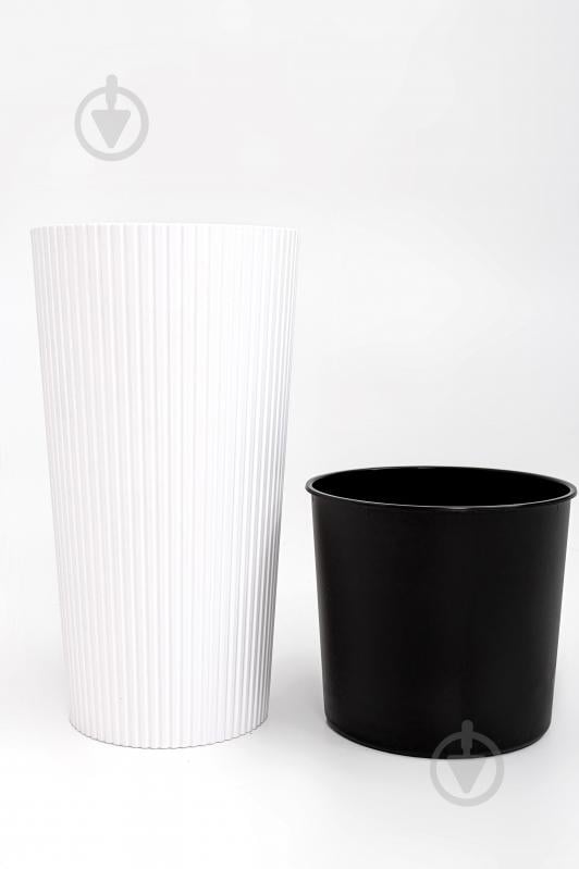 Горшок для цветов пластик Тея 41 см круглый белый 6 л ММ-Пласт (T41wh) - фото 2 Горшок для цветов пластик Тея 41 см круглый белый 6 л ММ-Пласт (T41wh) - фото 2