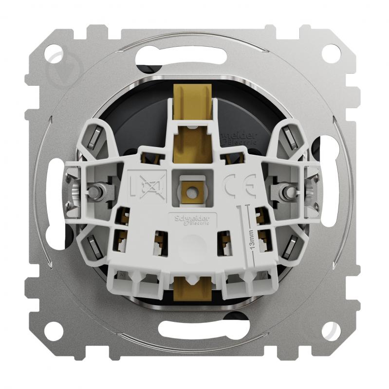 Розетка силова із заземленням Schneider Electric Sedna Design зі шторками з кришкою чорний SDD114024 - фото 4