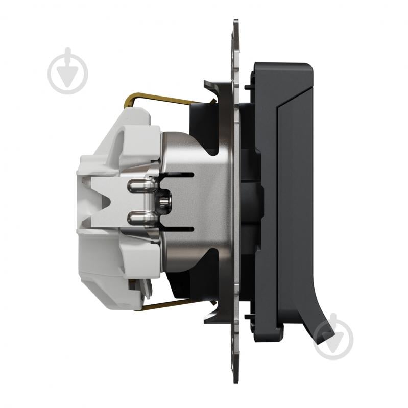 Розетка силова із заземленням Schneider Electric Sedna Design зі шторками з кришкою чорний SDD114024 - фото 7