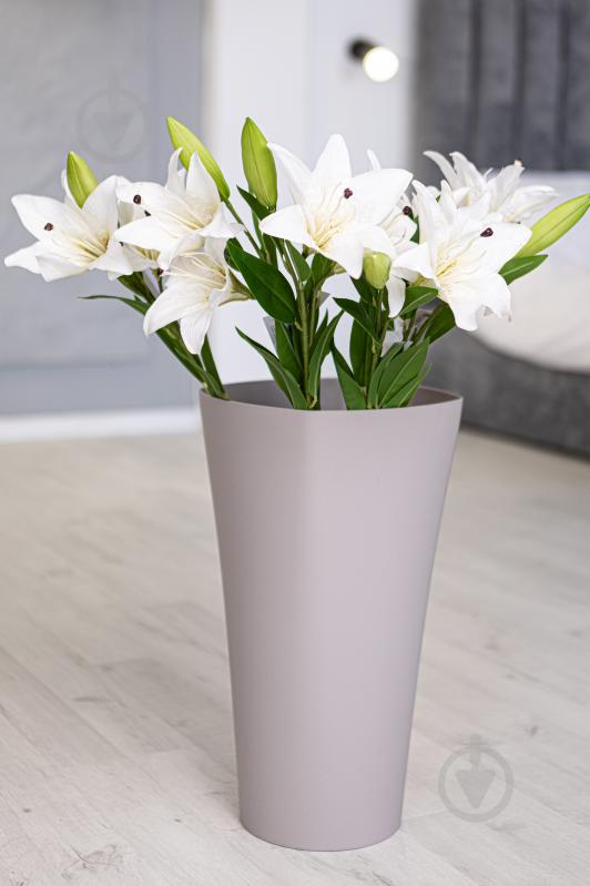 Горщик для квітів пластик Крокус 51 см круглий какао 11 л ММ-Пласт (K51ca) - фото 5 Горщик для квітів пластик Крокус 51 см круглий какао 11 л ММ-Пласт (K51ca) - фото 5