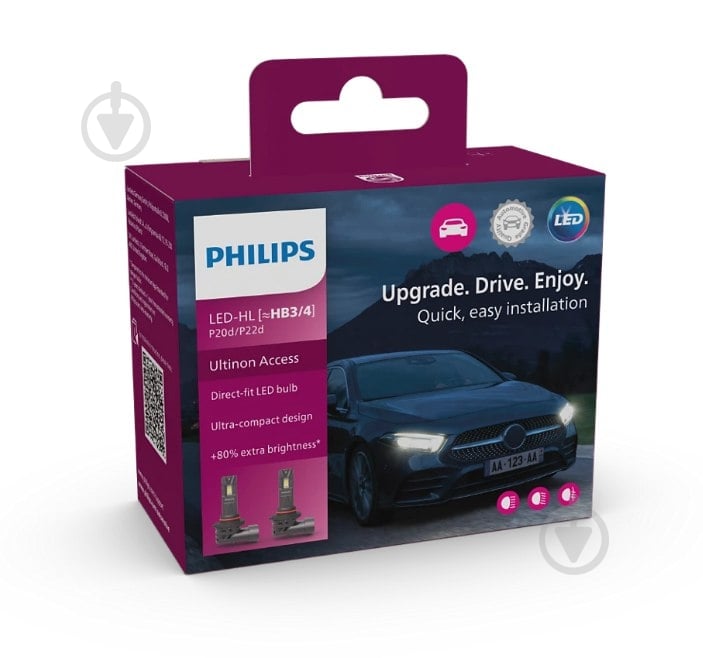 Автолампа светодиодная Philips комплект Ultinon Access LED-HL НВ3 20 Вт 2 шт.(PS 11005U2500CX) - фото 2