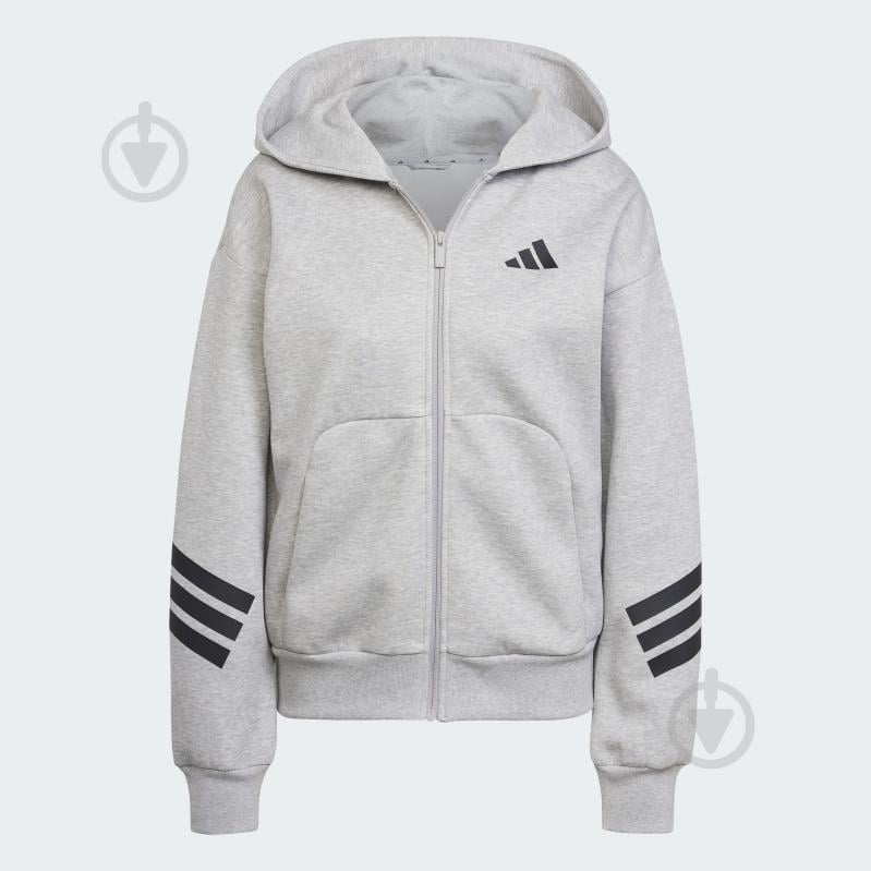 Джемпер Adidas W FI 3S FZ HD JE0172 р.L сірий - фото 6 Джемпер Adidas W FI 3S FZ HD JE0172 р.L сірий - фото 6