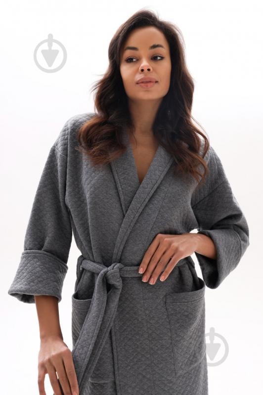 Халат German Volf длинный из стеганного утепленного трикотажа р. S серый 23167 - фото 7 Халат German Volf длинный из стеганного утепленного трикотажа р. S серый 23167 - фото 7