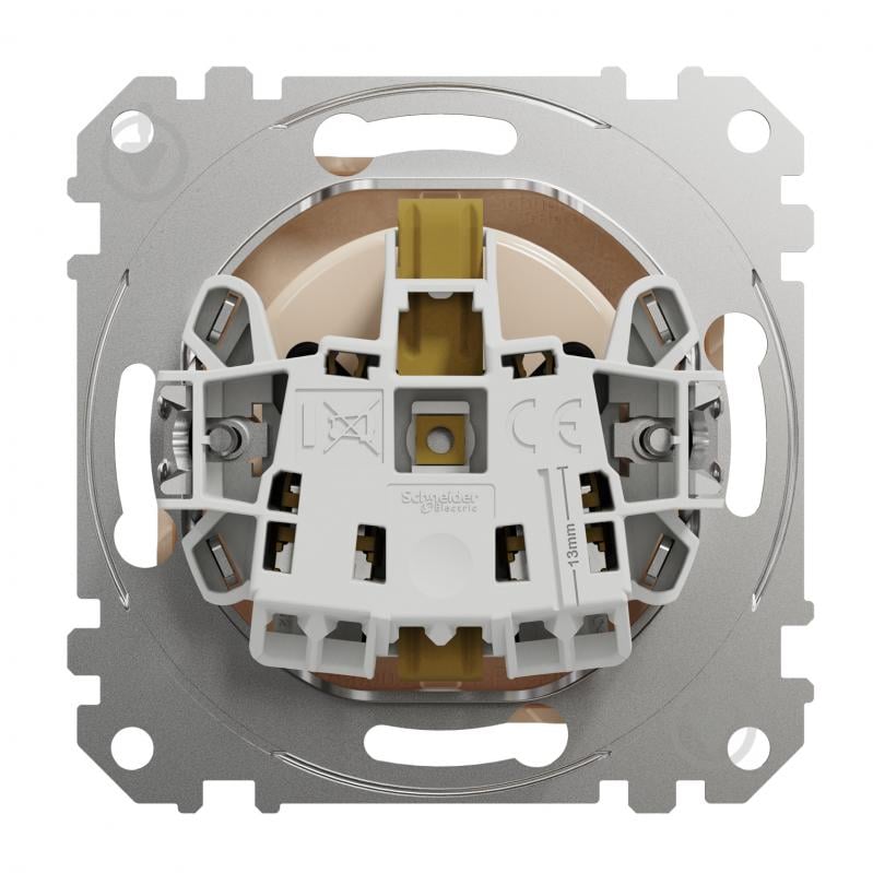 Розетка силовая с заземлением Schneider Electric Sedna Design со шторками без крышки бежевый SDD112022 - фото 4