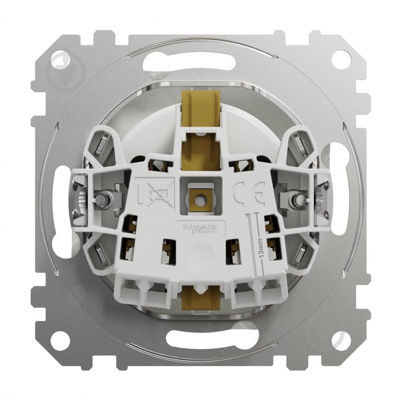 Розетка силовая с заземлением Schneider Electric Sedna Design со шторками без крышки белый SDD111022 - фото 4