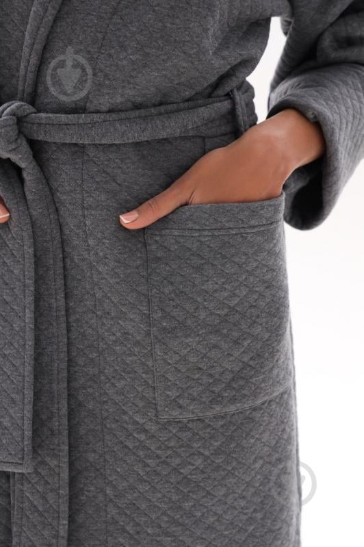 Халат German Volf длинный из стеганного утепленного трикотажа р. 2XL серый 23167 - фото 4 Халат German Volf длинный из стеганного утепленного трикотажа р. 2XL серый 23167 - фото 4