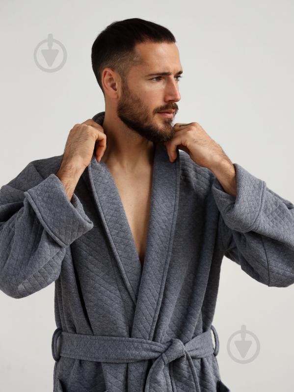 Халат German Volf длинный из стеганного утепленного трикотажа р. 2XL серый 23167 - фото 6 Халат German Volf длинный из стеганного утепленного трикотажа р. 2XL серый 23167 - фото 6