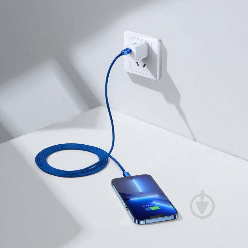 Кабель BASEUS Crystal Shine Series Fast Charging Data Cable Type-C to iP 20W Blue 2 м Blue (CAJY000303) - фото 4 Кабель BASEUS Crystal Shine Series Fast Charging Data Cable Type-C to iP 20W Blue 2 м Blue (CAJY000303) - фото 4