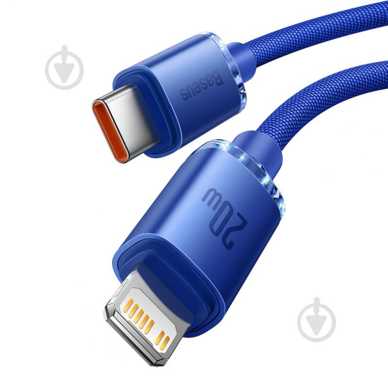 Кабель BASEUS Crystal Shine Series Fast Charging Data Cable Type-C to iP 20W Blue 2 м Blue (CAJY000303) - фото 3 Кабель BASEUS Crystal Shine Series Fast Charging Data Cable Type-C to iP 20W Blue 2 м Blue (CAJY000303) - фото 3