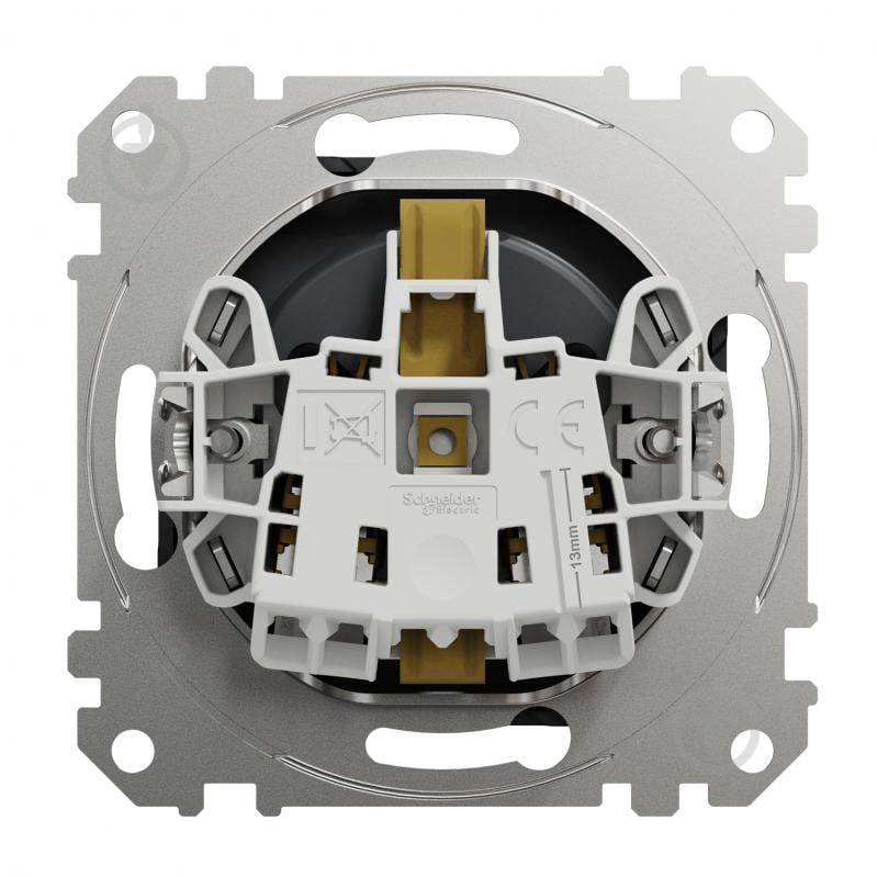 Розетка силовая с заземлением Schneider Electric Sedna Design со шторками без крышки черный SDD114022 - фото 4