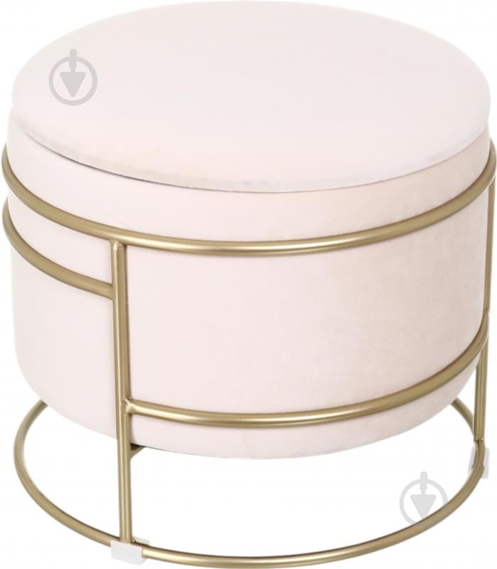 Сундук-пуф Oscar 370х430 мм бежевый/золотой (VWF22A936VA-4) - фото 1 Сундук-пуф Oscar 370х430 мм бежевый/золотой (VWF22A936VA-4) - фото 1