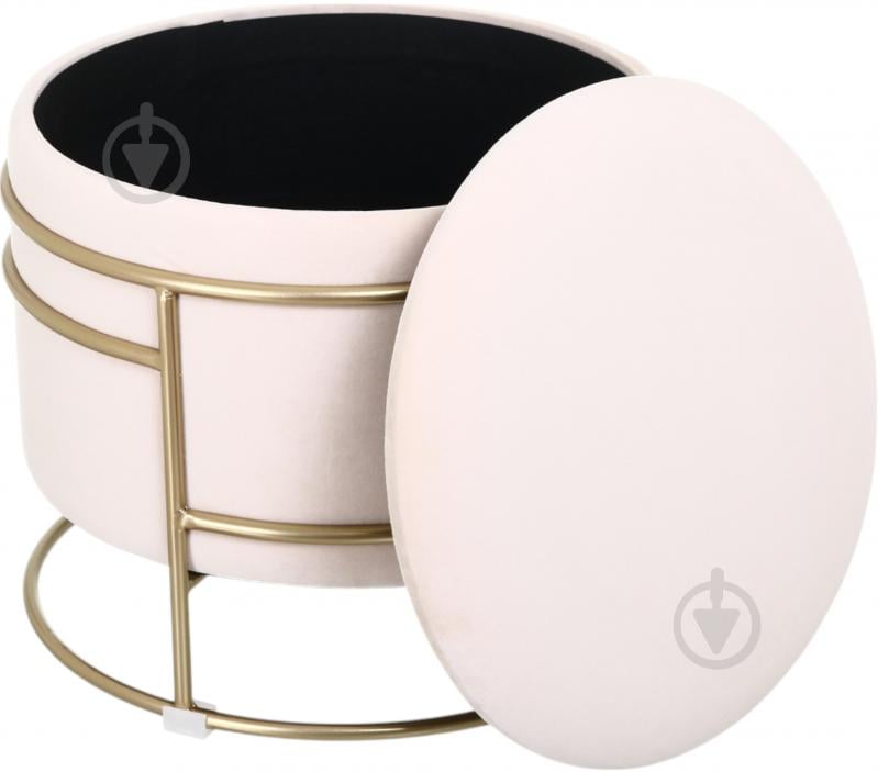 Сундук-пуф Oscar 370х430 мм бежевый/золотой (VWF22A936VA-4) - фото 4 Сундук-пуф Oscar 370х430 мм бежевый/золотой (VWF22A936VA-4) - фото 4