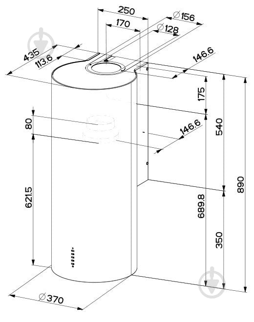 Витяжка Faber Cylindra Plus Wh Gloss A37 (335.0492.565) - фото 3