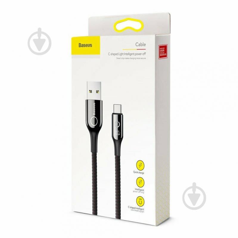 Кабель BASEUS C-shaped Lightning 1м 2.4 A Black (CALCD-01) 1 м black (CALCD-01) - фото 6