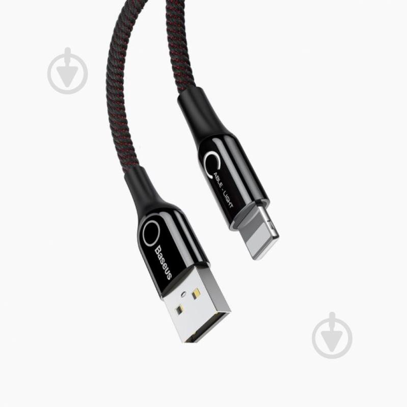 Кабель BASEUS C-shaped Lightning 1м 2.4 A Black (CALCD-01) 1 м black (CALCD-01) - фото 2