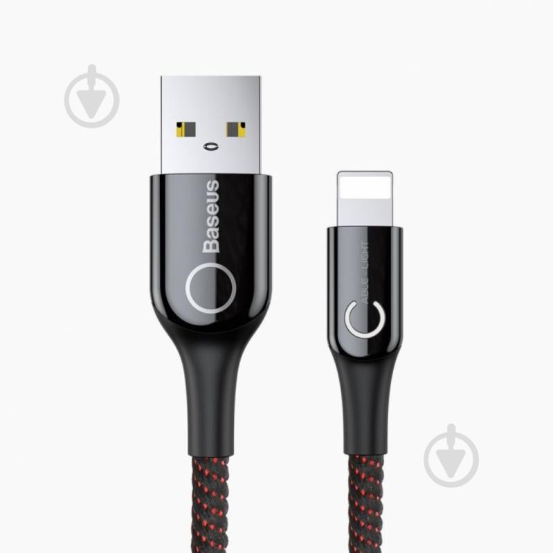 Кабель BASEUS C-shaped Lightning 1м 2.4 A Black (CALCD-01) 1 м black (CALCD-01) - фото 1