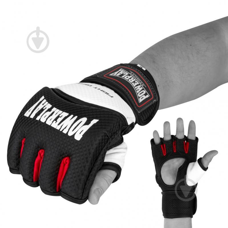 Рукавички для MMA PowerPlay р. XS 4,2oz PP_3075 чорний із білим - фото 2