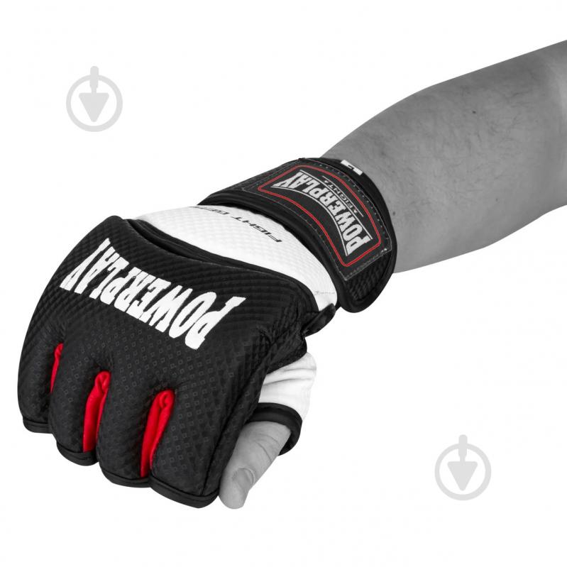 Рукавички для MMA PowerPlay р. XS 4,2oz PP_3075 чорний із білим - фото 1