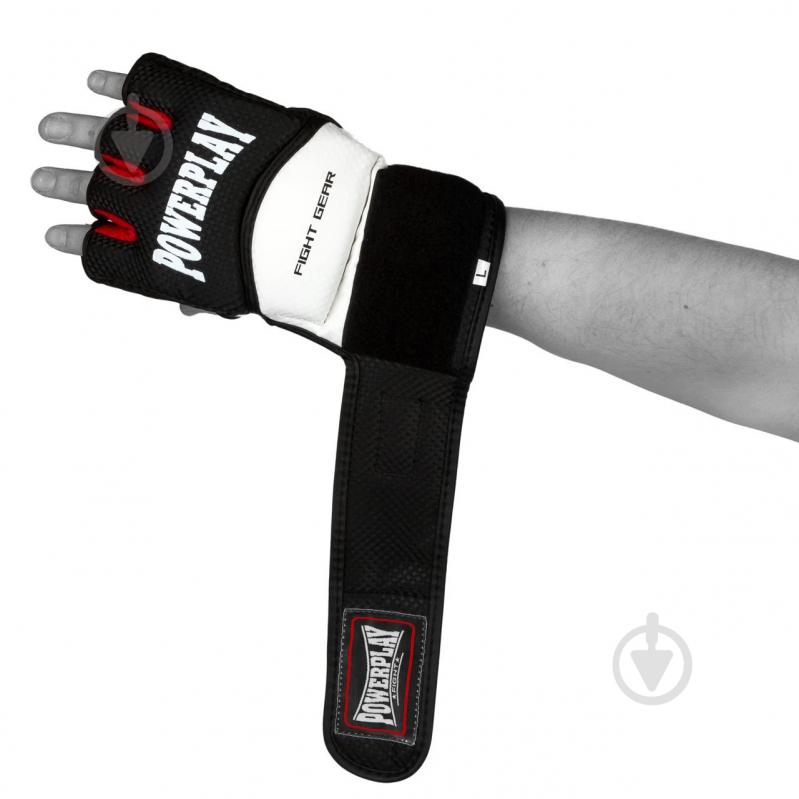 Рукавички для MMA PowerPlay р. XS 4,2oz PP_3075 чорний із білим - фото 7