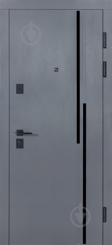 Двері вхідні Булат Термо Ультра (квадро) 567/гладка хром / білий матовий 2050x950 мм праві - фото 2