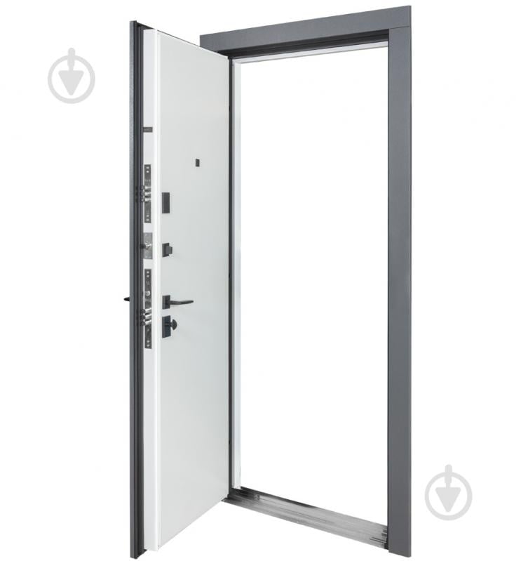 Двері вхідні Булат Термо Ультра (квадро) 567/гладка хром / білий матовий 2050x950 мм праві - фото 5