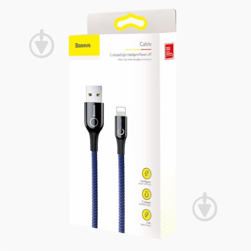 Кабель BASEUS C-shaped Light Intelligent power-off Cable for iP 2.4 A 1 м Blue (CALCD-03) - фото 5 Кабель BASEUS C-shaped Light Intelligent power-off Cable for iP 2.4 A 1 м Blue (CALCD-03) - фото 5