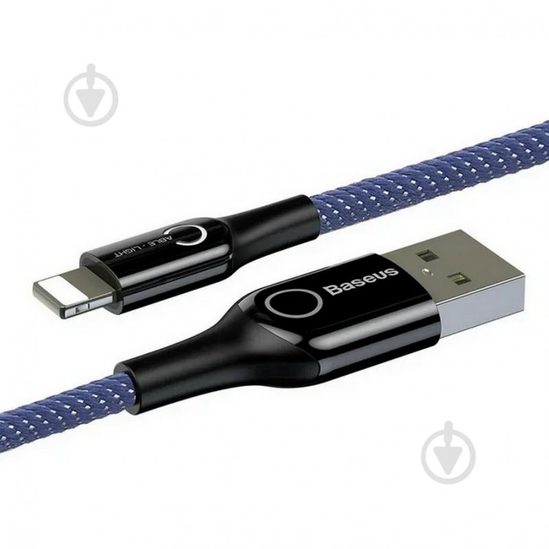 Кабель BASEUS C-shaped Light Intelligent power-off Cable for iP 2.4 A 1 м Blue (CALCD-03) - фото 3 Кабель BASEUS C-shaped Light Intelligent power-off Cable for iP 2.4 A 1 м Blue (CALCD-03) - фото 3