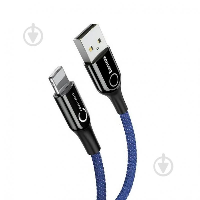 Кабель BASEUS C-shaped Light Intelligent power-off Cable for iP 2.4 A 1 м Blue (CALCD-03) - фото 2 Кабель BASEUS C-shaped Light Intelligent power-off Cable for iP 2.4 A 1 м Blue (CALCD-03) - фото 2