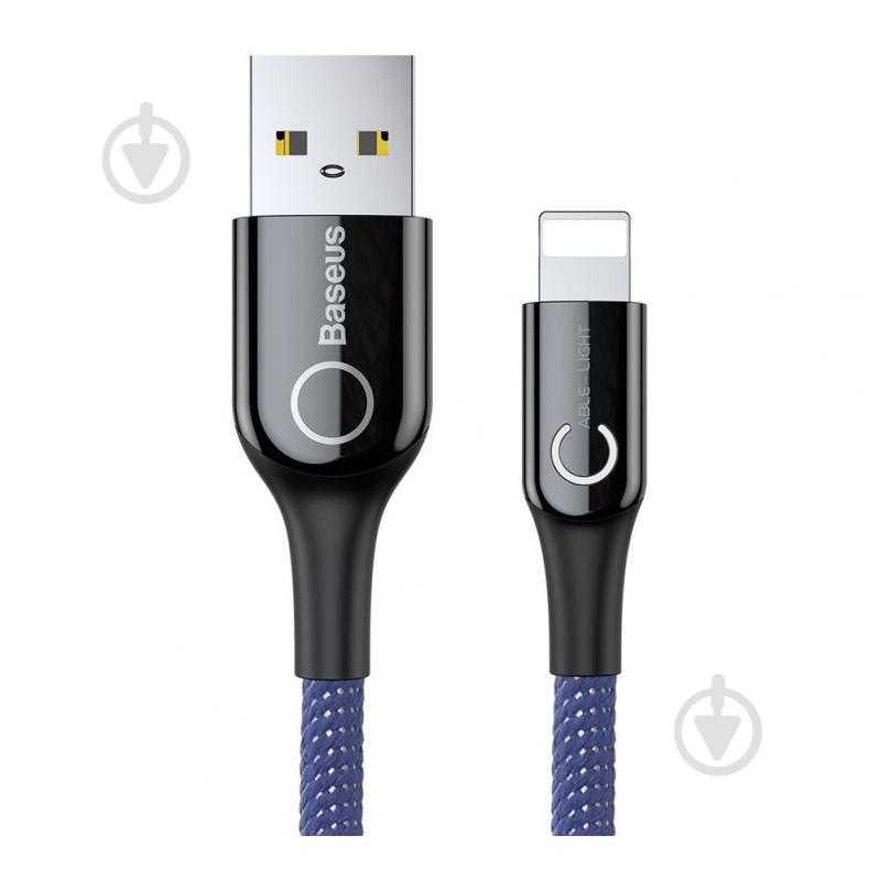 Кабель BASEUS C-shaped Light Intelligent power-off Cable for iP 2.4 A 1 м Blue (CALCD-03) - фото 1 Кабель BASEUS C-shaped Light Intelligent power-off Cable for iP 2.4 A 1 м Blue (CALCD-03) - фото 1