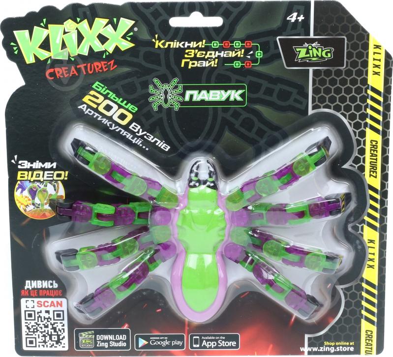 Игрушка Klixx Creaturez Fidget Паук зеленый с фиолетовым KX100_A - фото 1