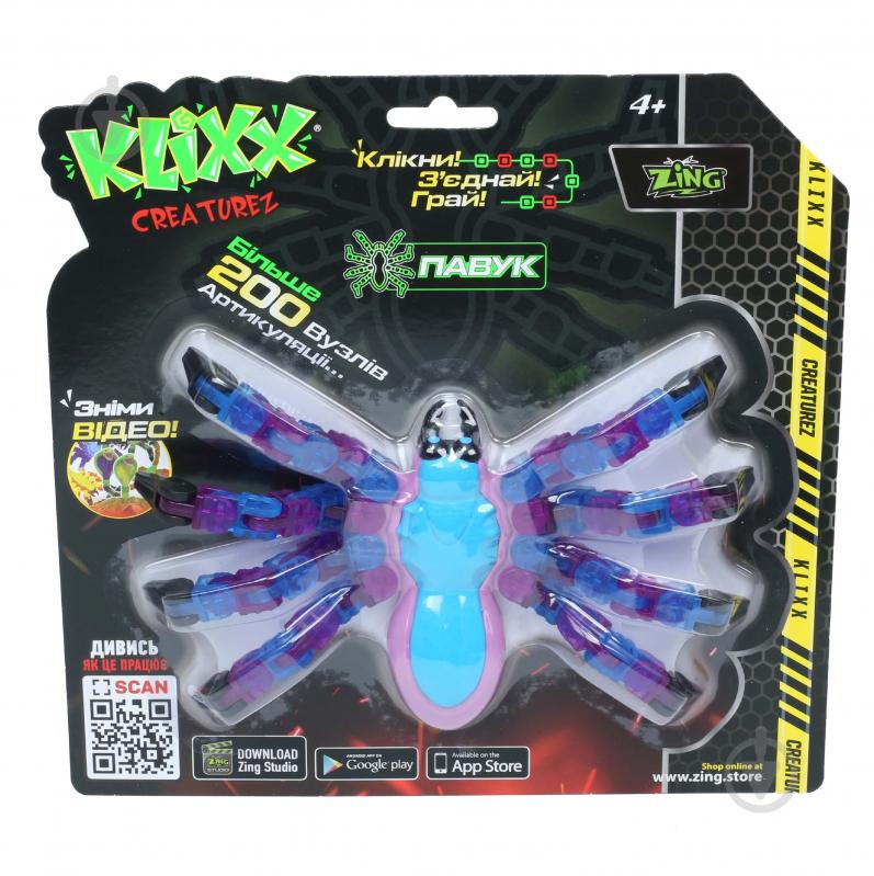 Игрушка Klixx Creaturez Fidget Паук голубой с синим KX100_B - фото 1