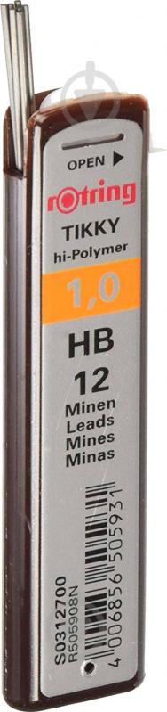 Набор грифелей Tikky 1 мм графит S0312700 Rotring Drawing 12 шт. - фото 1