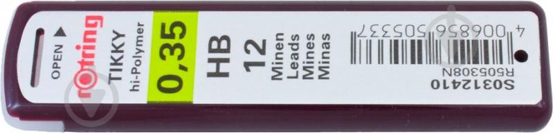 Набор грифелей Tikky 0,35 мм графит S0312410 Rotring Drawing 12 шт. - фото 1 Набор грифелей Tikky 0,35 мм графит S0312410 Rotring Drawing 12 шт. - фото 1