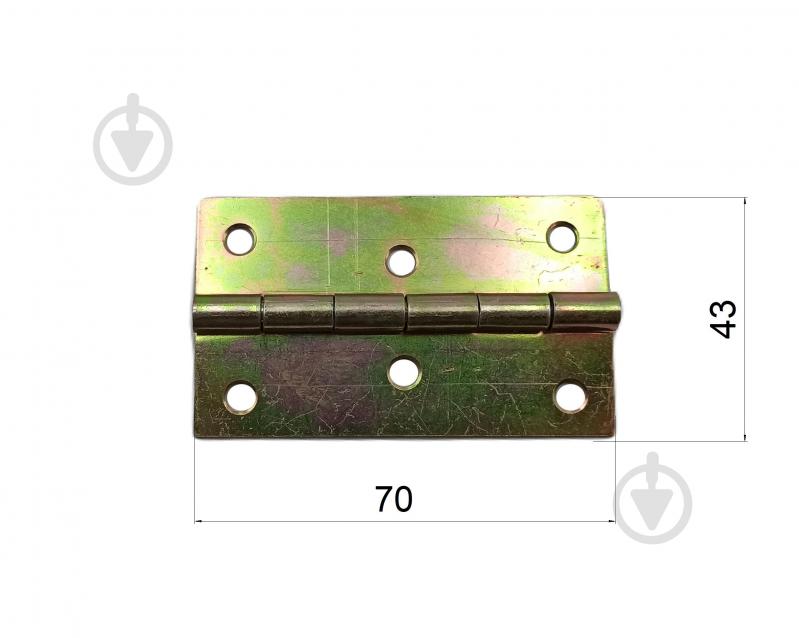 Петля Domax 70x43x1 мм жовтий цинк універсальна - фото 4