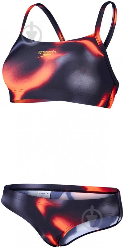 Купальник Speedo LZR Allover 2 Piece Rippleback р.128 серый/черный/оранжевый 8-08732A578_(A578) сір/вуг/кор_2 - фото 1