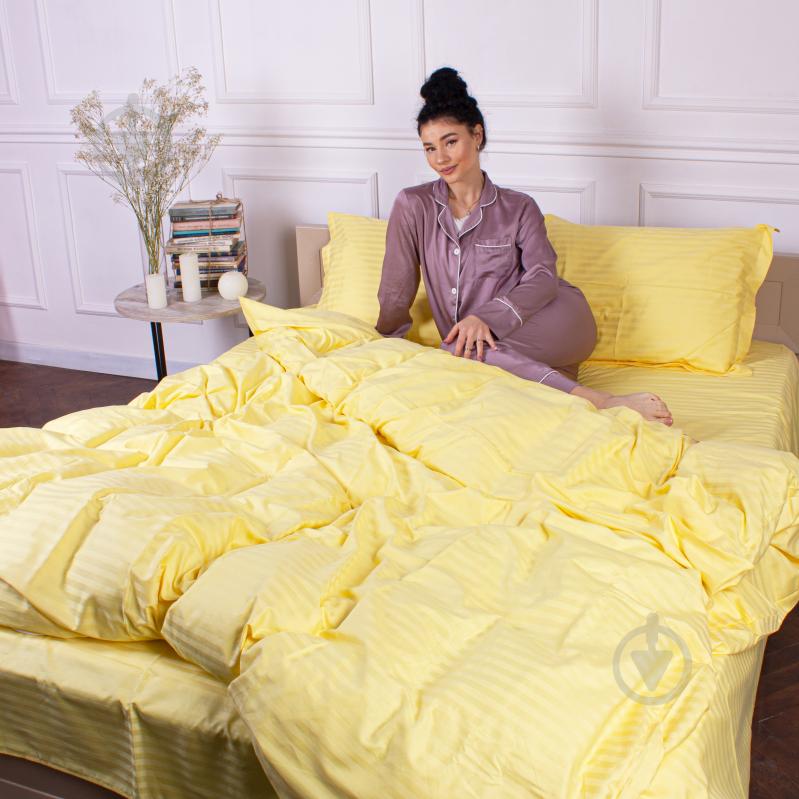 Комплект постельного белья Satin Stripe 30-0003 Intense Yellow 143х210 см желтый MirSon - фото 3