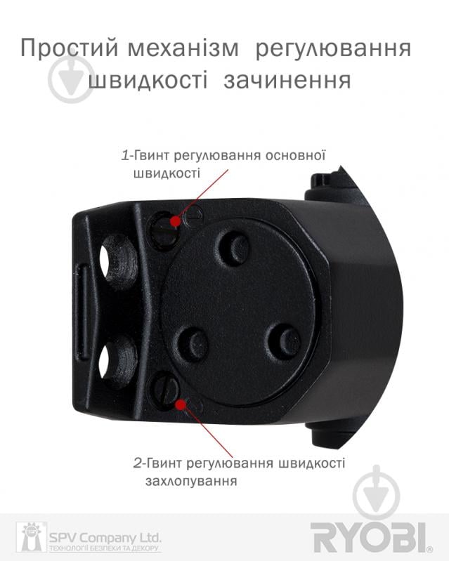 Доводчик дверний RYOBI *9900 9903 чорний 65 кг - фото 3