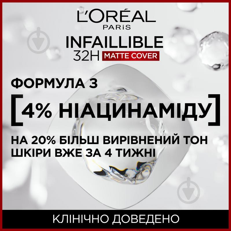 Крем тональний L'Oreal Paris Infallible з матуючим ефектом 145 Rose Beige 30 мл - фото 6