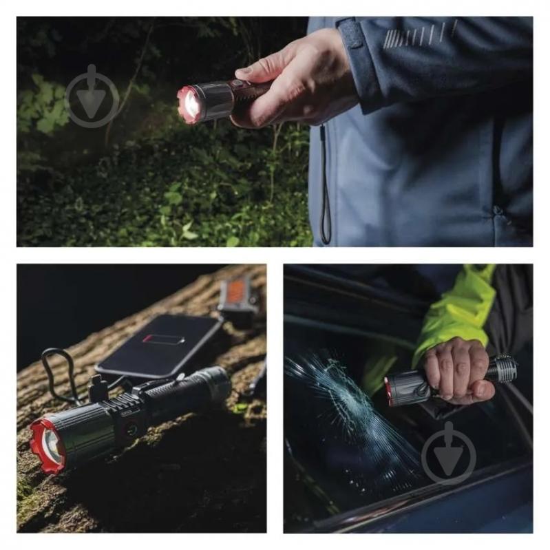 Ліхтар акумуляторний Emos Li-Ion 2200 mAh метал фокус 1200 Lm чорний P3121 - фото 14