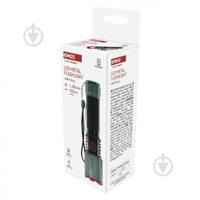 Ліхтар акумуляторний Emos Li-Ion 2200 mAh метал фокус 1200 Lm чорний P3121 - фото 8