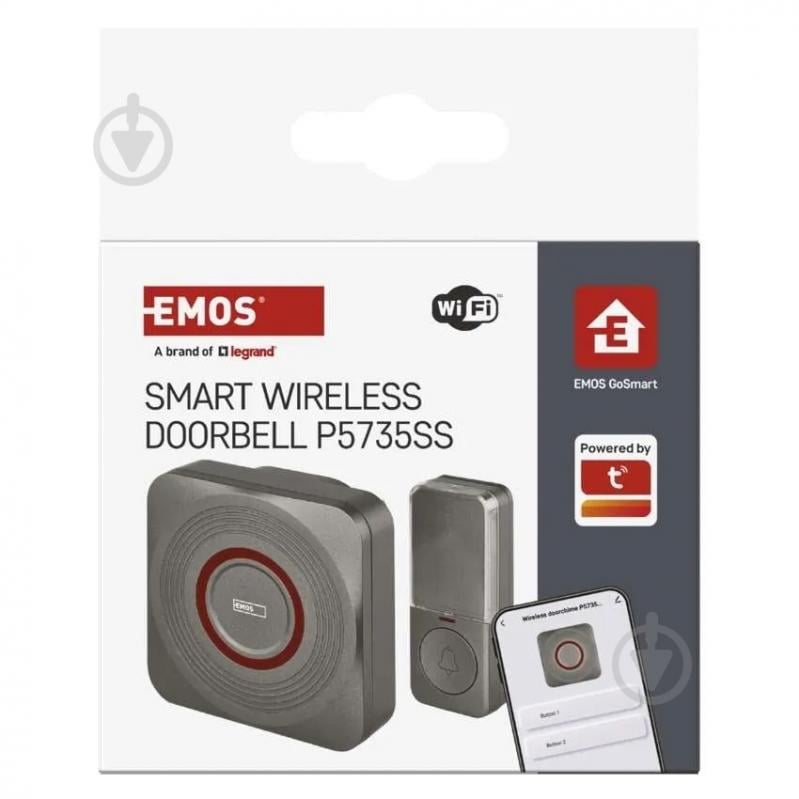 Дзвінок дверний Emos розумний бездротовий Wi-Fi світло-сірий P5735SS - фото 4