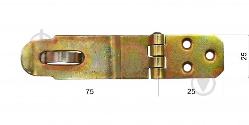 Петля Domax (ZZP 25) накладная 75x25x1,5 мм желтый цинк универсальная - фото 2