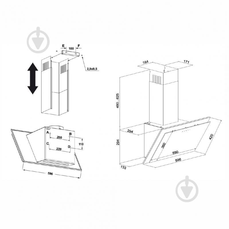 Витяжка Eleyus ARGO 1200 LED 60 BL - фото 13